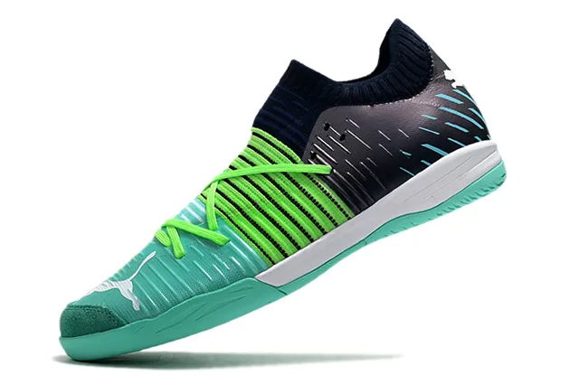 Puma Future Z أسود أزرق كمية جوارب مقاس مضبوط مخطط علوية اصطناعية أحذية كرة قدم داخلية 10