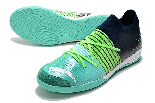 Puma Future Z أسود أزرق كمية جوارب مقاس مضبوط مخطط علوية اصطناعية أحذية كرة قدم داخلية 12
