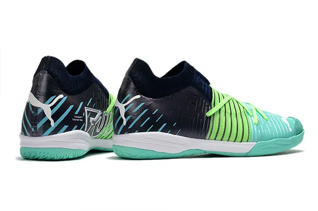 Puma Future Z أسود أزرق كمية جوارب مقاس مضبوط مخطط علوية اصطناعية أحذية كرة قدم داخلية 13