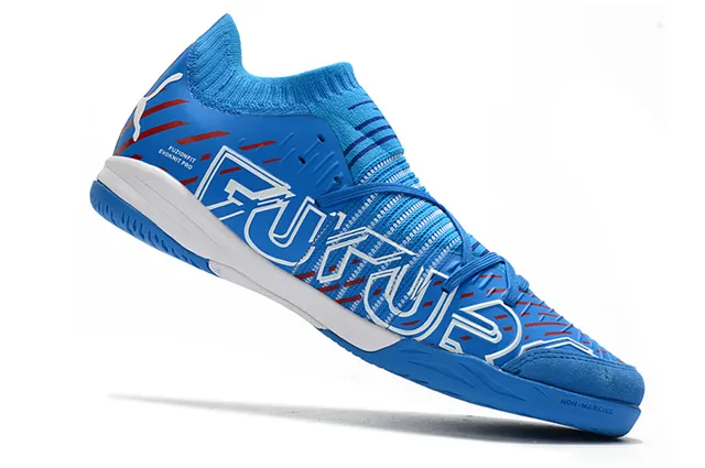 Puma Future Z أسود أزرق كمية جوارب مقاس مضبوط مخطط علوية اصطناعية أحذية كرة قدم داخلية 15
