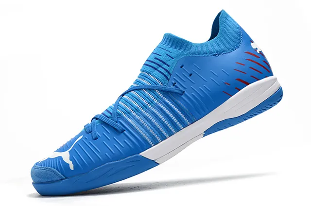Puma Future Z أسود أزرق كمية جوارب مقاس مضبوط مخطط علوية اصطناعية أحذية كرة قدم داخلية 16