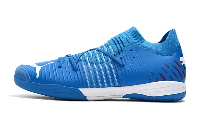 Puma Future Z أسود أزرق كمية جوارب مقاس مضبوط مخطط علوية اصطناعية أحذية كرة قدم داخلية 17