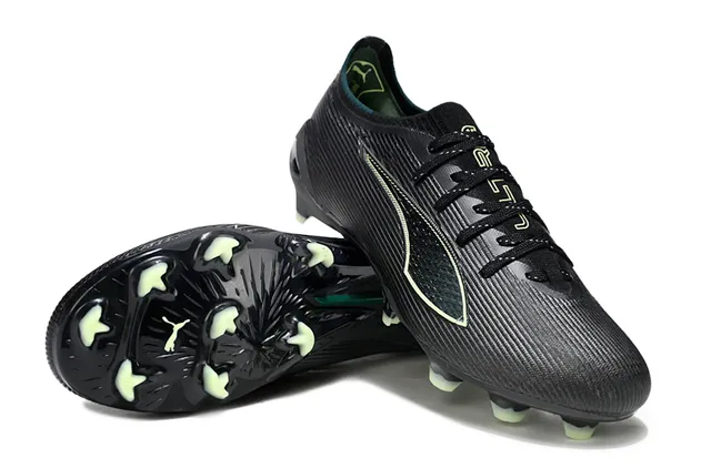 Puma Future Z Black Green Low-Cut Ribbed Synthetic Upper Firm-Ground Soccer Shoes 4