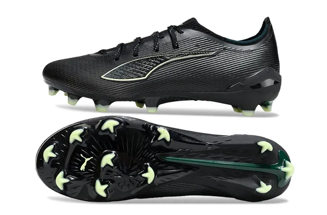 Puma Future Z Black Green Low-Cut Ribbed Synthetic Upper Firm-Ground Soccer Shoes 6