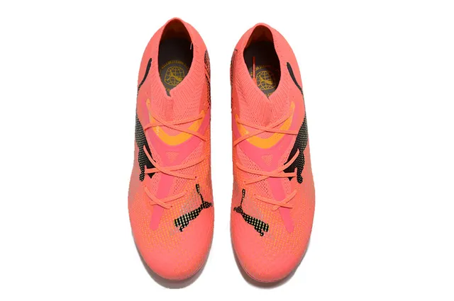 Puma Future Z وردي برتقالي صوف بدون تطريز ربط غير متماثل أرضية صلبة أحذية كرة القدم 2