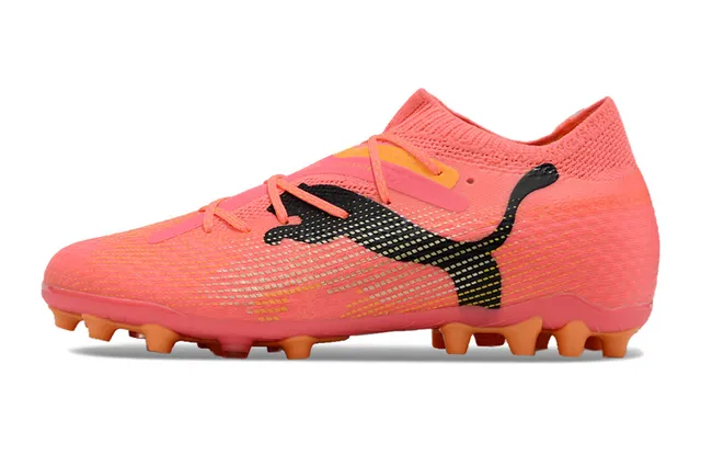 Puma Future Z وردي برتقالي صوف بدون تطريز ربط غير متماثل أرضية صلبة أحذية كرة القدم 8
