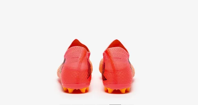 Puma Future Z وردي برتقالي صوف بدون تطريز ربط غير متماثل أرضية صلبة أحذية كرة القدم 19