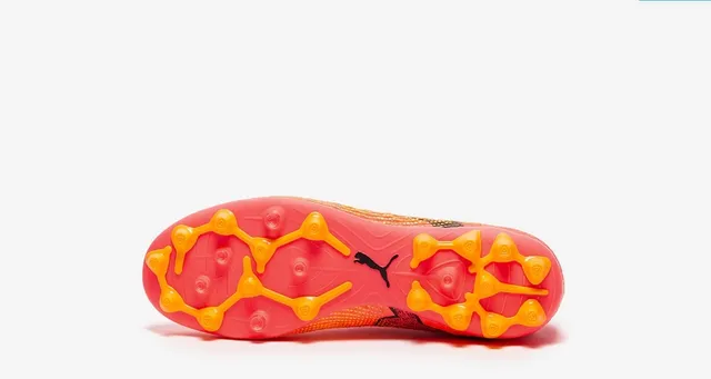 Puma Future Z وردي برتقالي صوف بدون تطريز ربط غير متماثل أرضية صلبة أحذية كرة القدم 20