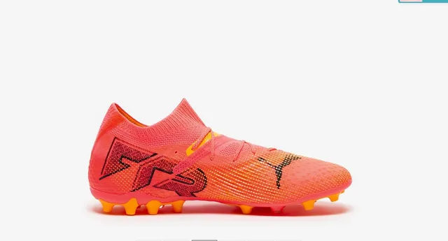 Puma Future Z وردي برتقالي صوف بدون تطريز ربط غير متماثل أرضية صلبة أحذية كرة القدم 21