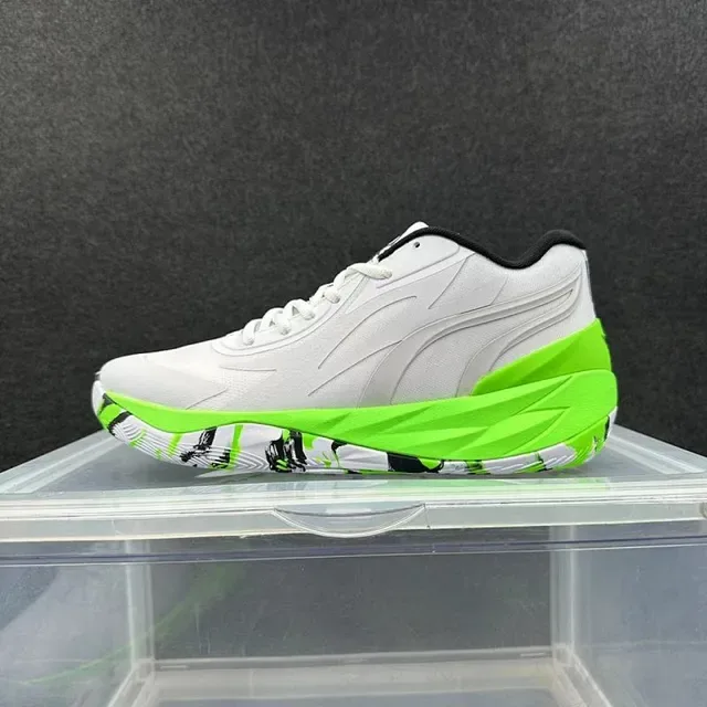 Puma Future Z White Green Sculpted Lime Midsole Synthetic Textured Upper Lifestyle Sneakers 2