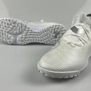 Puma Future Z White Purple Knit Collar Ribbed Synthetic Upper Turf Soccer Shoes