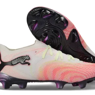 Puma Pink Purple Low-Cut Synthetic Upper Gradient Coral-To-White Firm-Ground Soccer Shoes