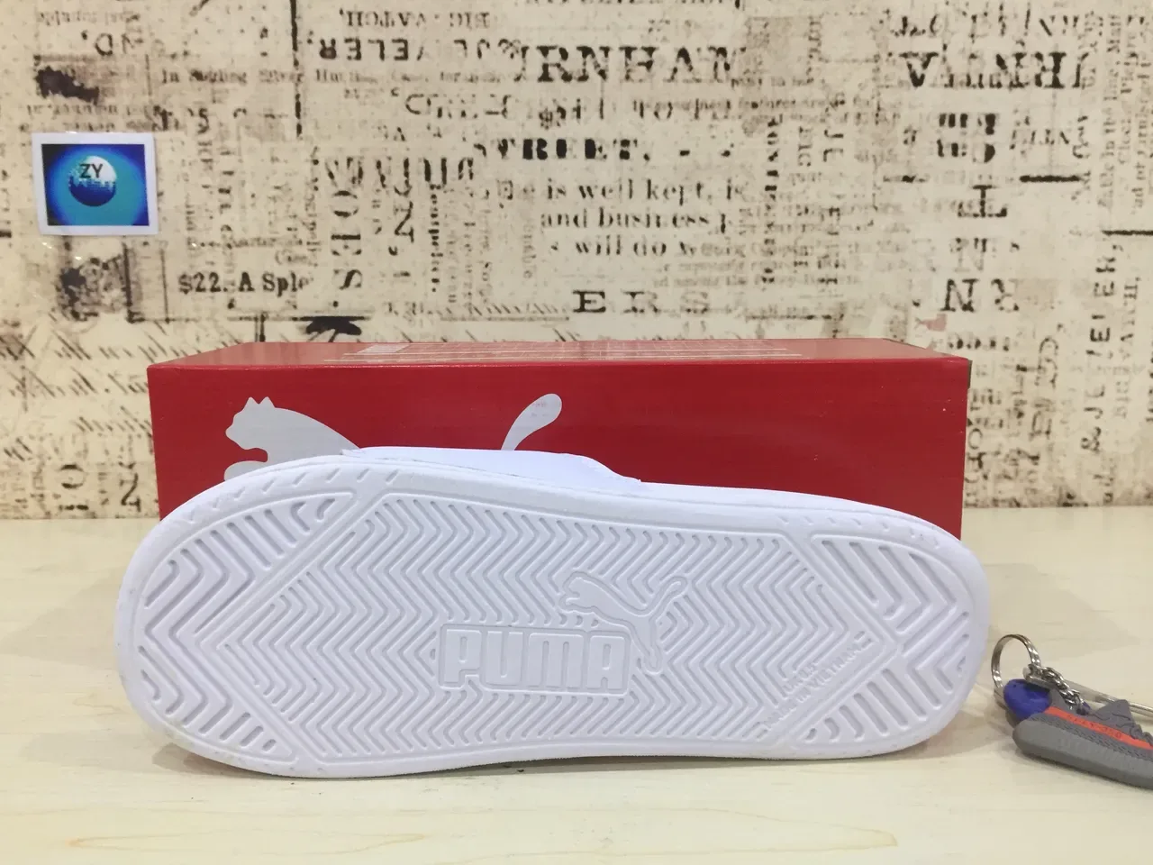 Puma Branco Preto Alça Única Plantilha Moldada Sandálias 5