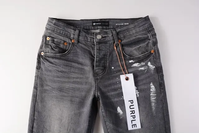 Purple Brand ফটা পেইন্ট স্প্ল্যাটার গাঢ় ধূসর জিন্স 14