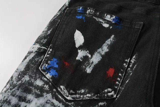 Purple Brand Paint-Splatter Distressed Black Jeans 5