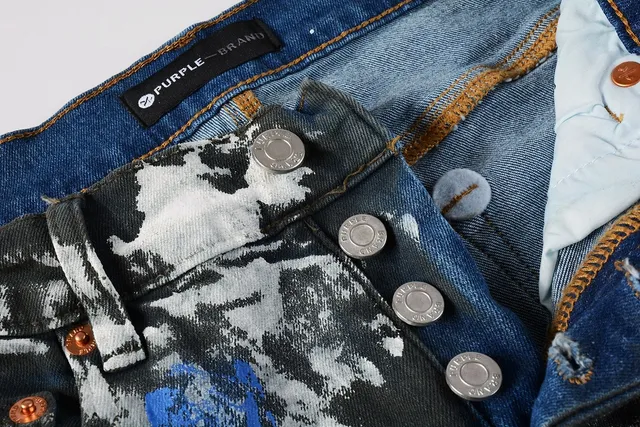Purple Brand Paint-Splatter Distressed Black Jeans 9