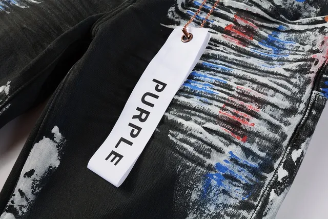 Purple Brand Paint-Splatter Distressed Black Jeans 12