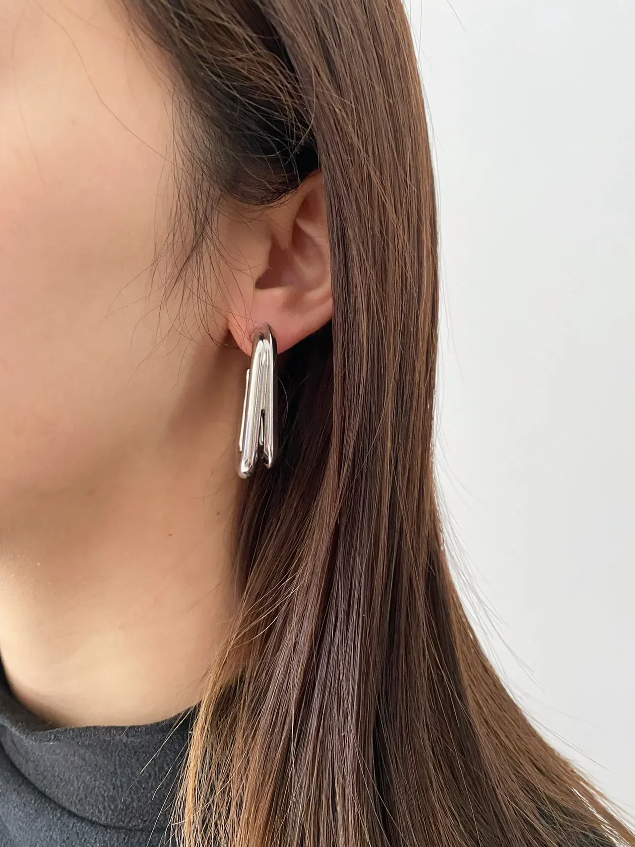 Saint Laurent Boucles d'oreilles rectangulaires à double couche 3