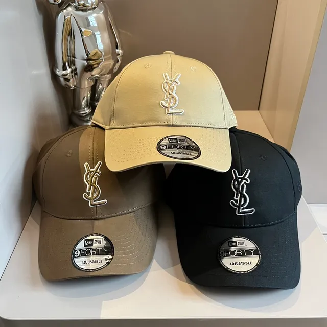 Saint Laurent YSL Monogram Olive Baseball Cap 2