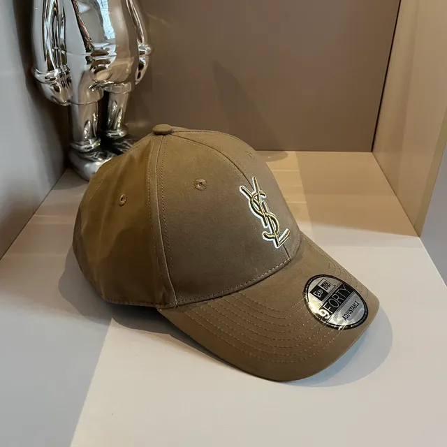 Saint Laurent YSL Monogram Olive Baseball Cap 6