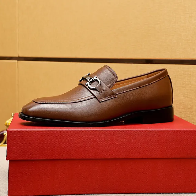 Salvatore Ferragamo Gancini Brown Leather Horsebit Loafers 5