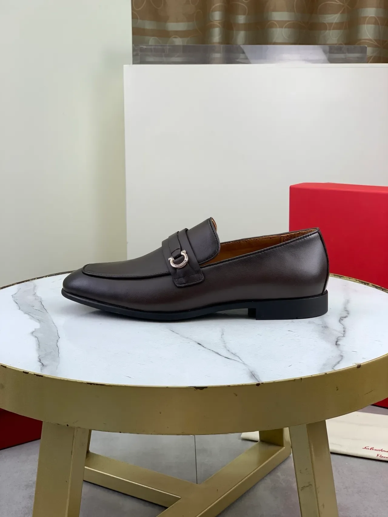 Salvatore Ferragamo Gancini Loafer Brown Leather Loafers 5