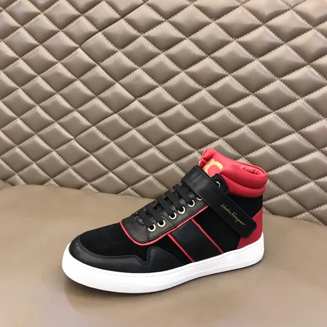 Salvatore Ferragamo हाई-टॉप स्यूड এবং চামড়ার স্নিকার্স 6