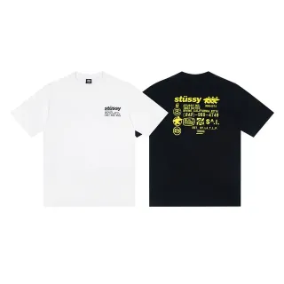 Stussy Info Tee White and Black Graphic T-Shirt