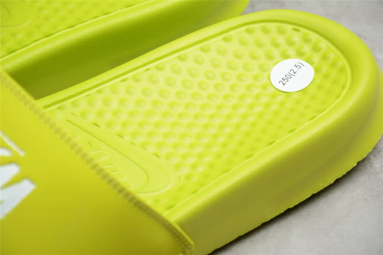 Stussy Stock Logo Lime Green चप्पल 4
