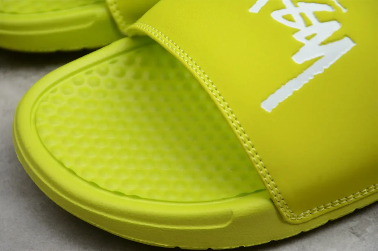 Stussy Stock Logo Lime Green चप्पल 6