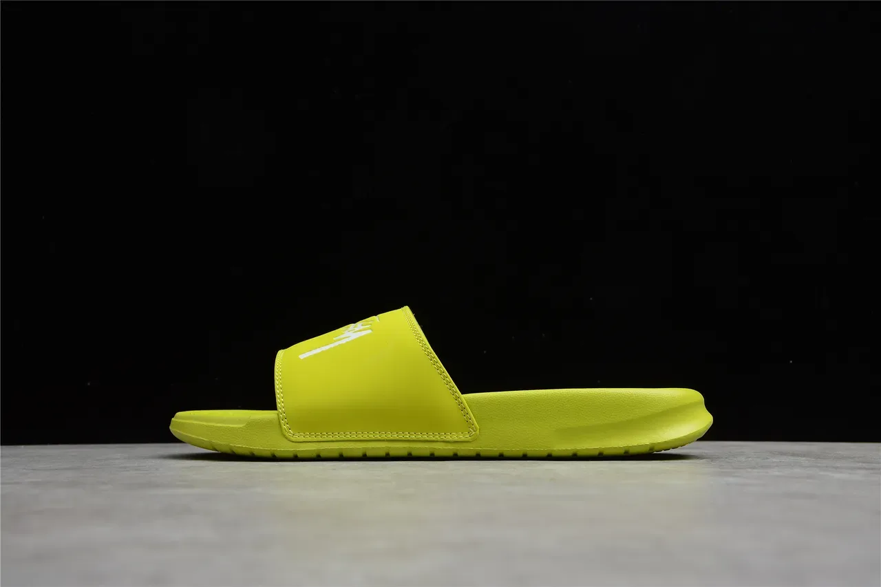 Stussy Stock Logo Lime Green चप्पल 12
