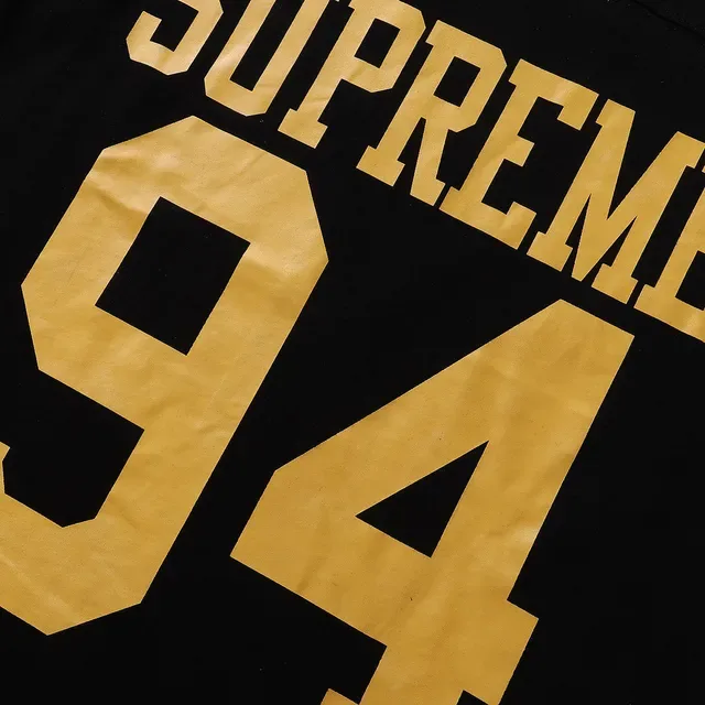 Supreme Black Gold Football Screen-Printed Front Graphic Jersey 13