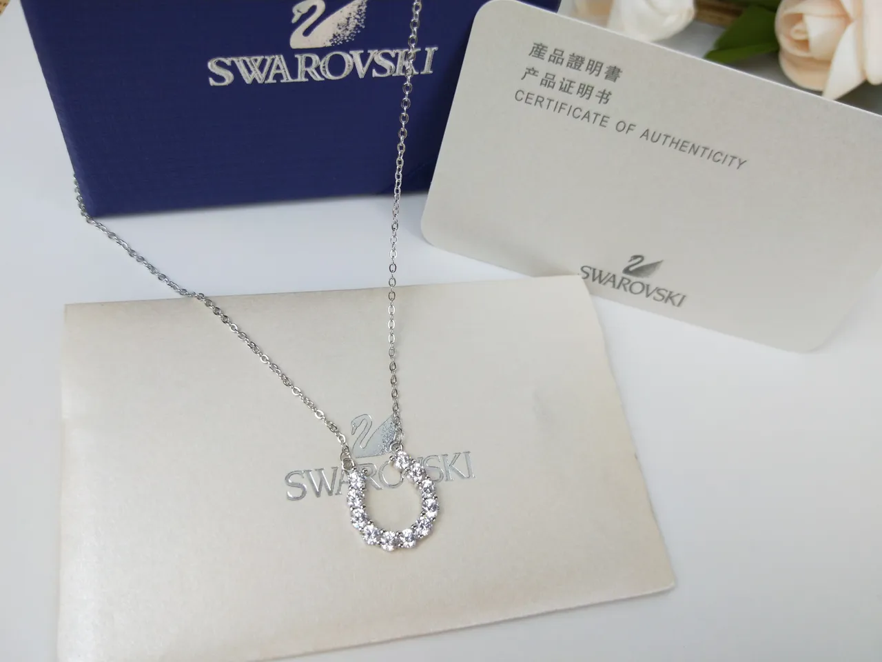 Swarovski क्रिस्टल पवे़ हूप पेंडेंट नेकलस 6