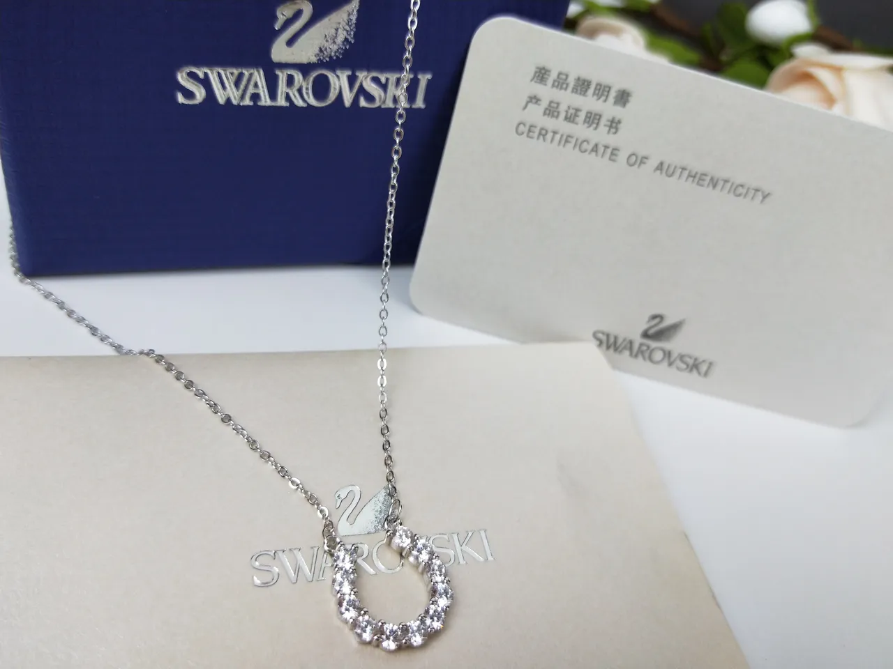 Swarovski क्रिस्टल पवे़ हूप पेंडेंट नेकलस 9
