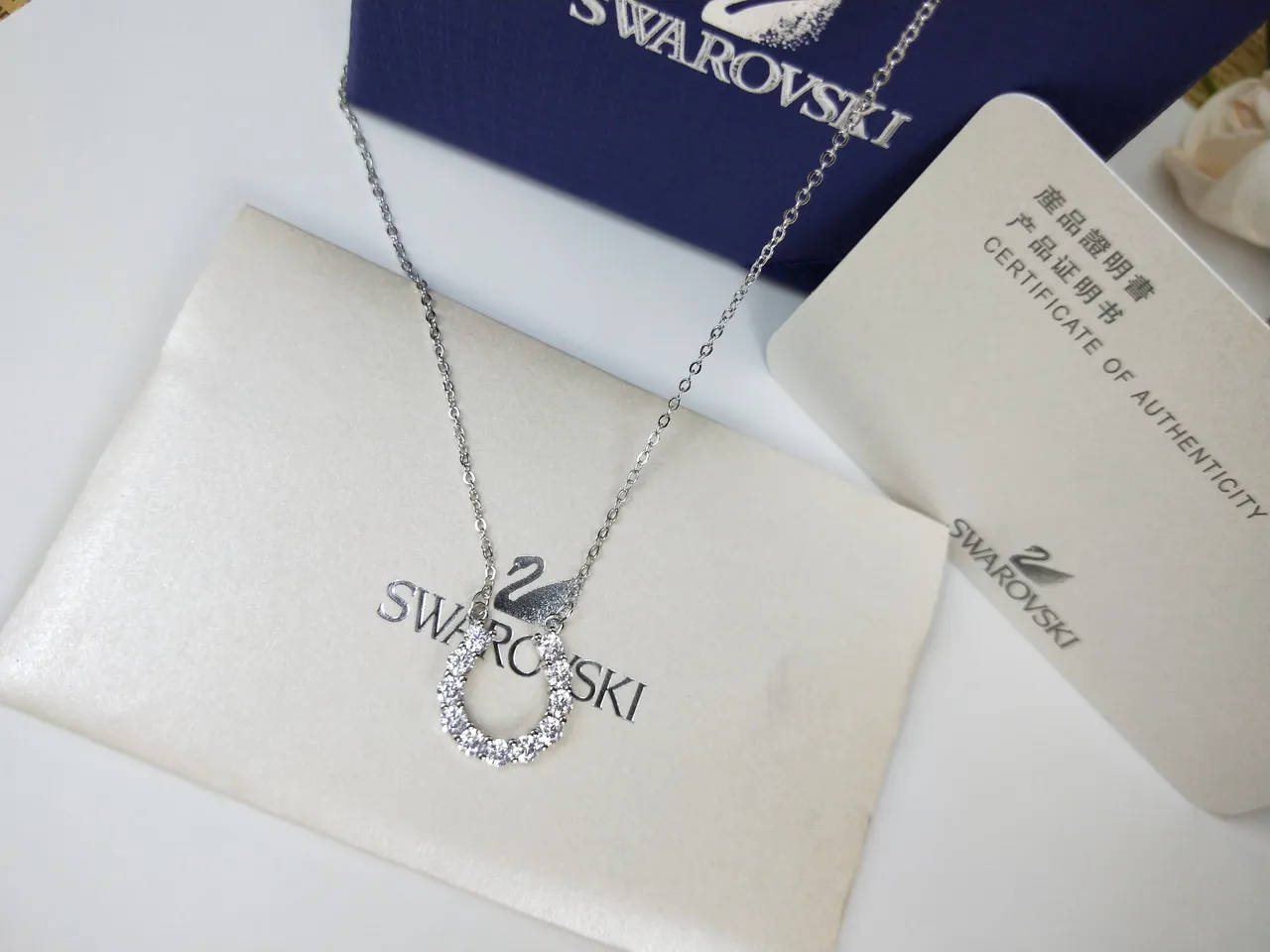 Swarovski क्रिस्टल पवे़ हूप पेंडेंट नेकलस 11