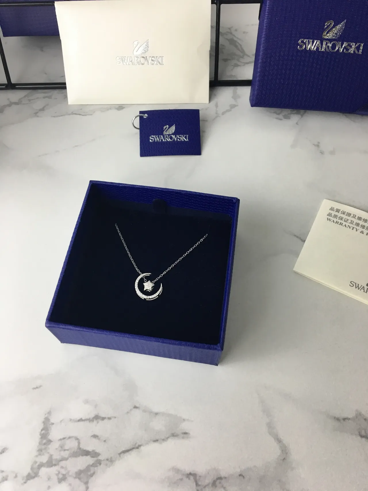 Swarovski Moon and Star Pendant Necklace 6