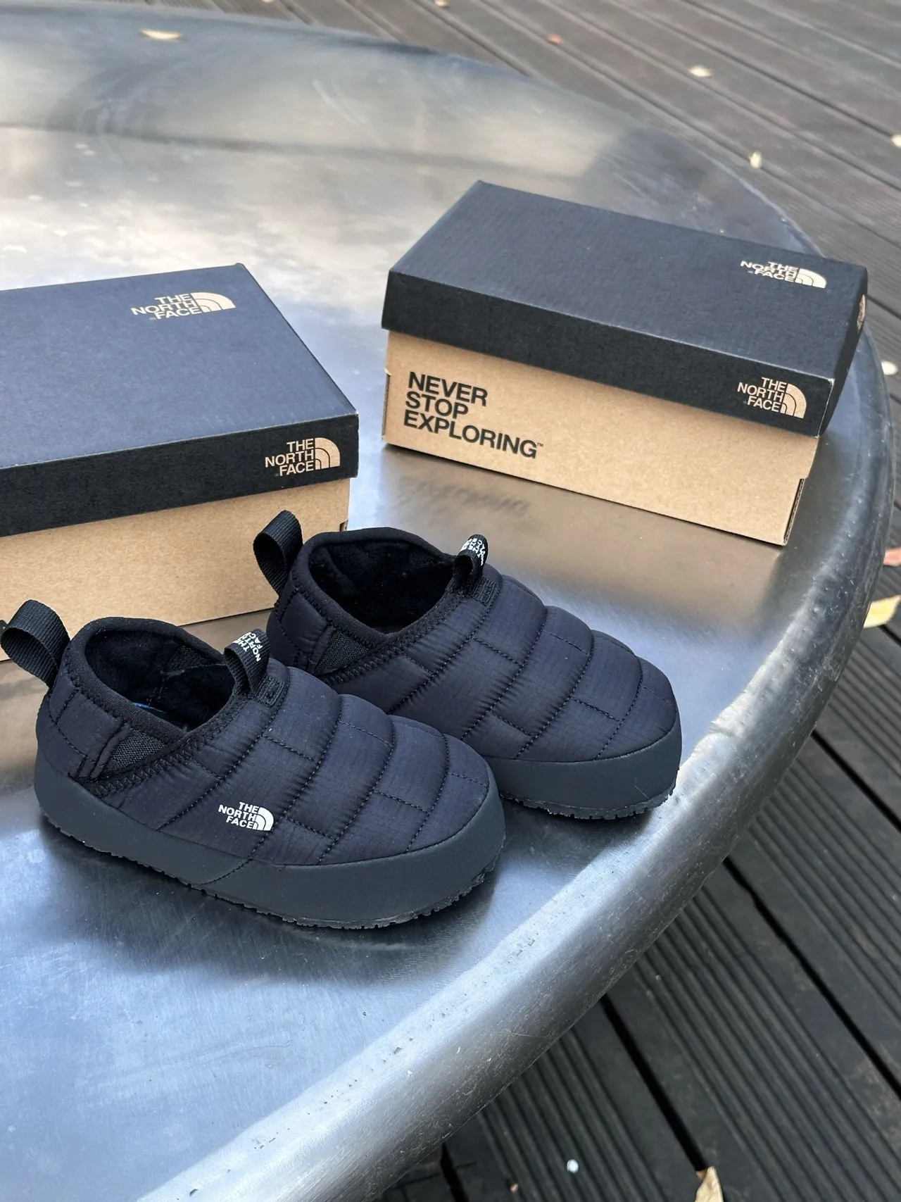 The North Face Thermoball Eco Black Quilted Shell Slip-On Casual Shoes 23