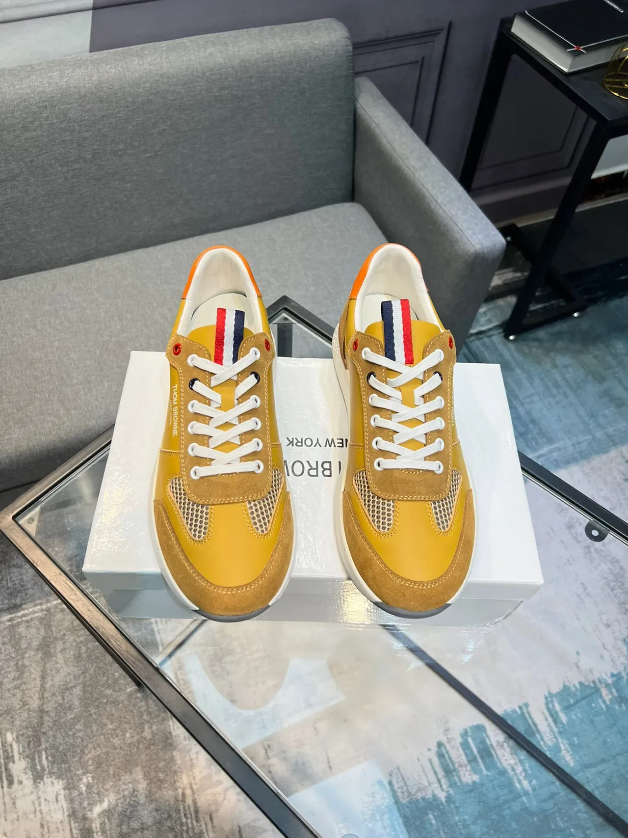 Thom Browne Mustard Yellow and Orange Lifestyle Sneaker 2