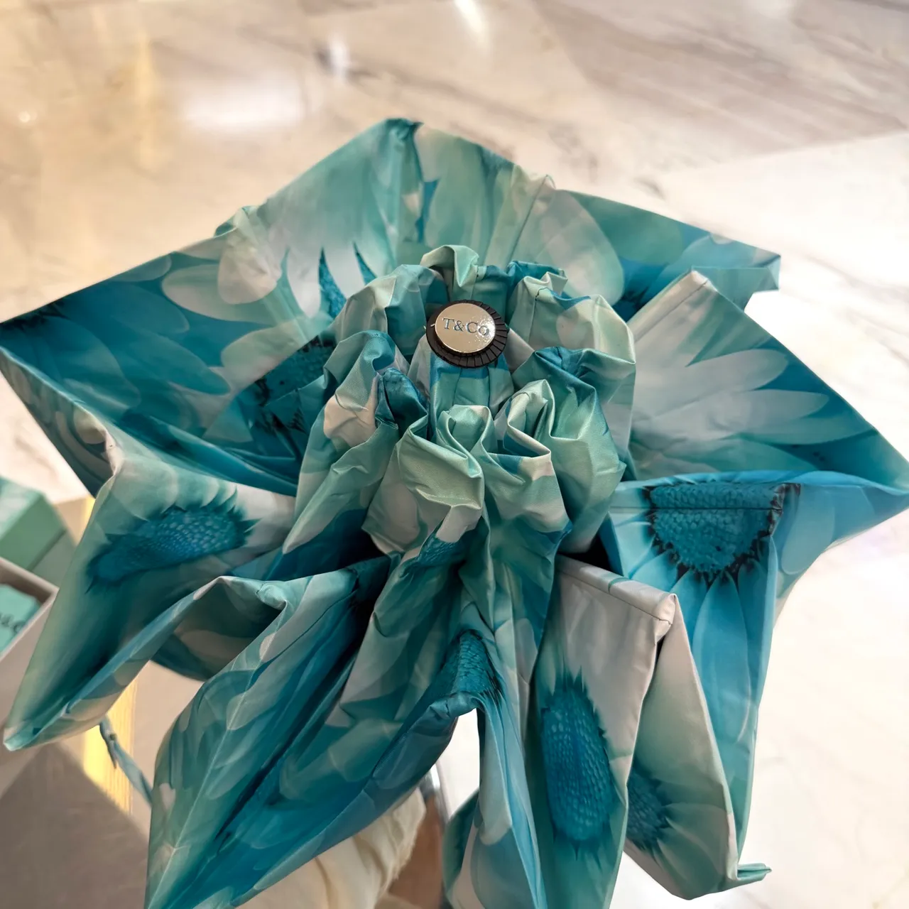 Tiffany & Co. 蓝白花卉印花雏菊图案手袋 6