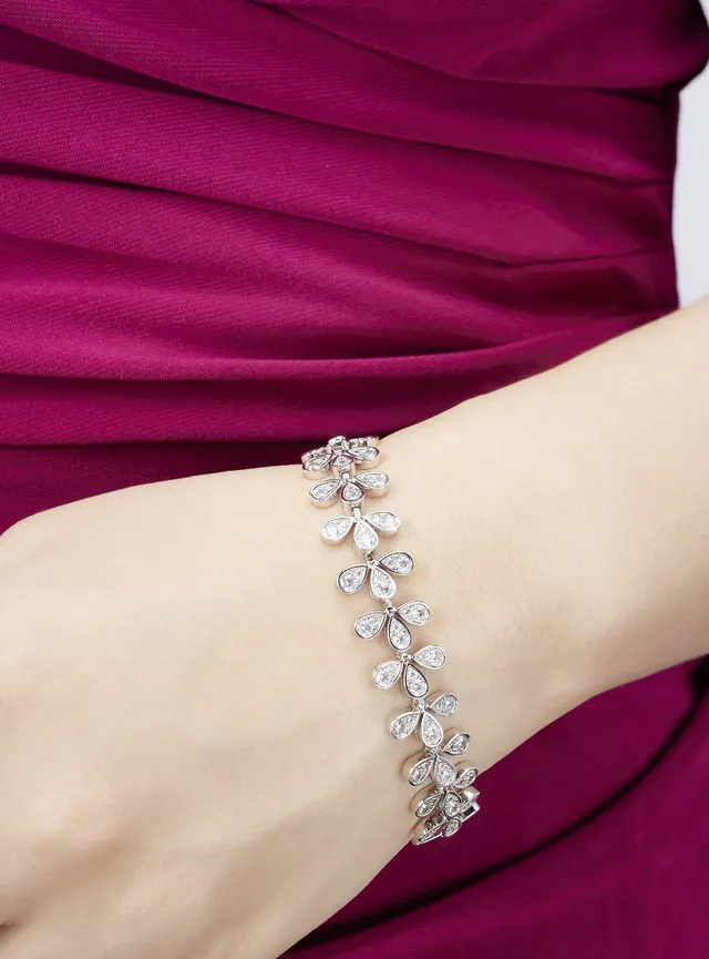 Tiffany & Co. Pulseira de elos com motivo floral Pavé em forma de gota 8