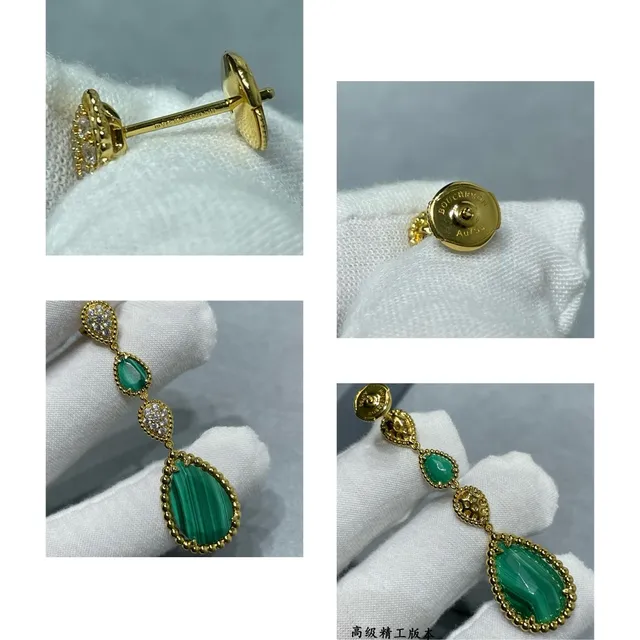 Tiffany & Co. हरा सोना तीन तह गिरावट मलेशाइट बूंद कान की झुमका 2