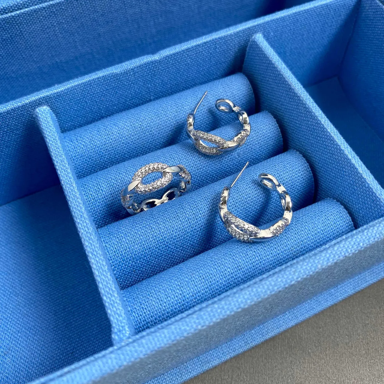 Tiffany & Co. HardWear aros ovales entrelazados pavé diamantes oro bicolor 4