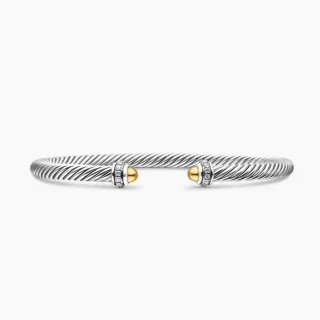Tiffany & Co. HardWear मुड़ी हुई केबल ड्यूल टोन पावे ब्रेसलेट