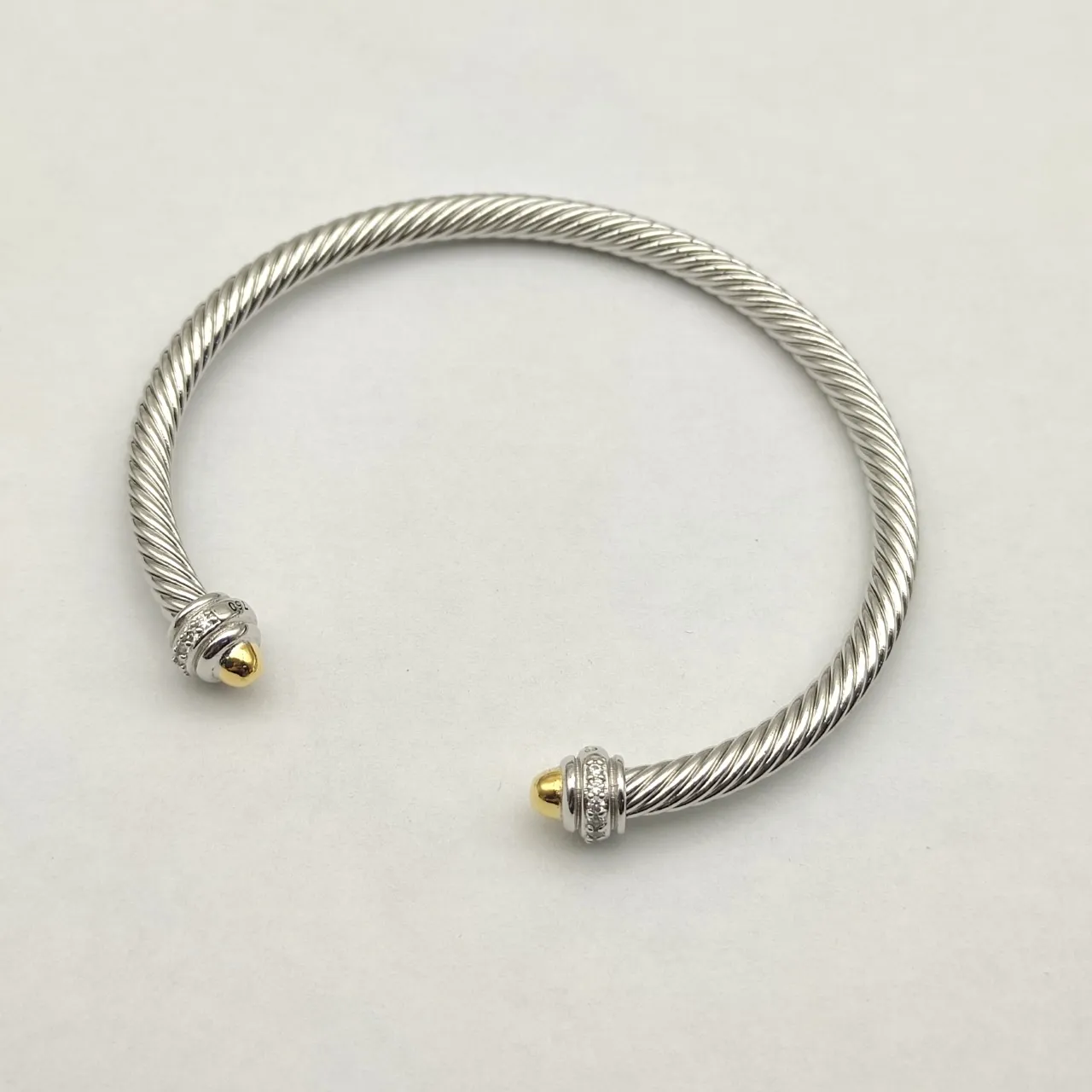 Tiffany & Co. HardWear मुड़ी हुई केबल ड्यूल टोन पावे ब्रेसलेट 5