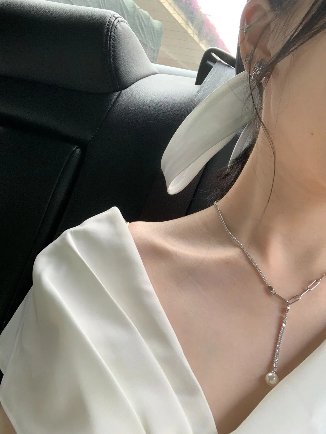 Tiffany & Co. 纸夹链镶钻坠珠项链 2