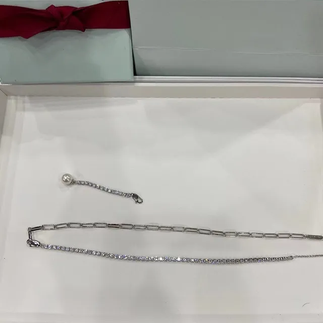 Tiffany & Co. 纸夹链镶钻坠珠项链 6
