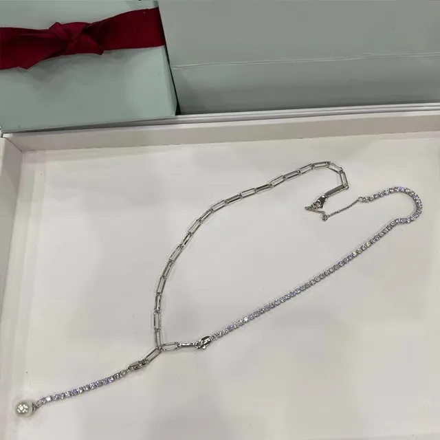 Tiffany & Co. 纸夹链镶钻坠珠项链 7