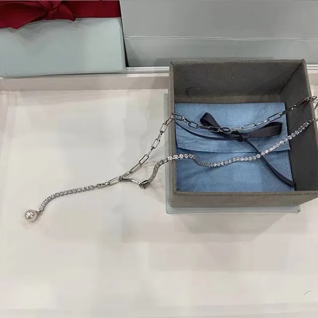 Tiffany & Co. 纸夹链镶钻坠珠项链 8