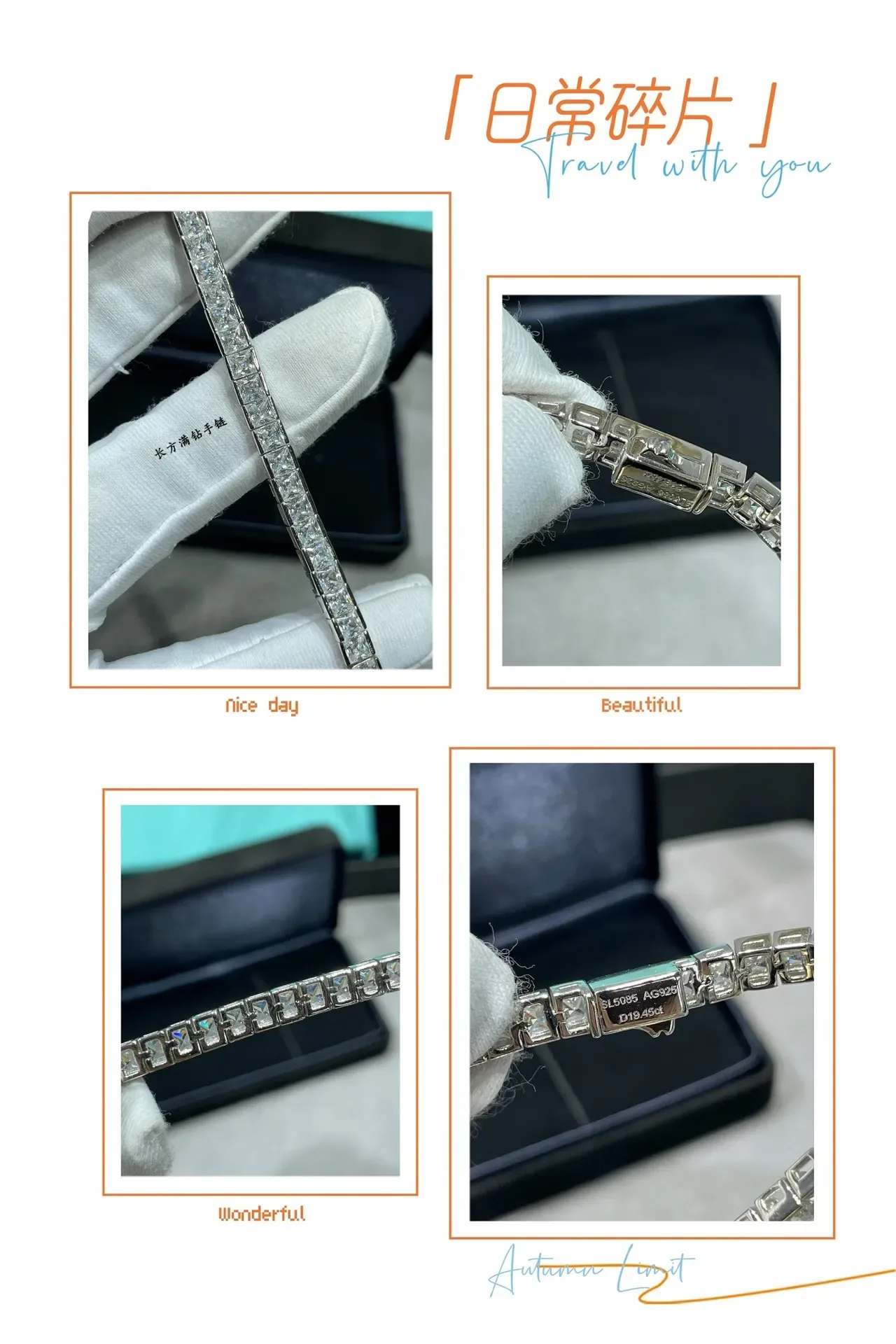 Tiffany & Co. चांदी पारदर्शी आयताकार लिंक Full-Pavé ब्रेसलेट 2