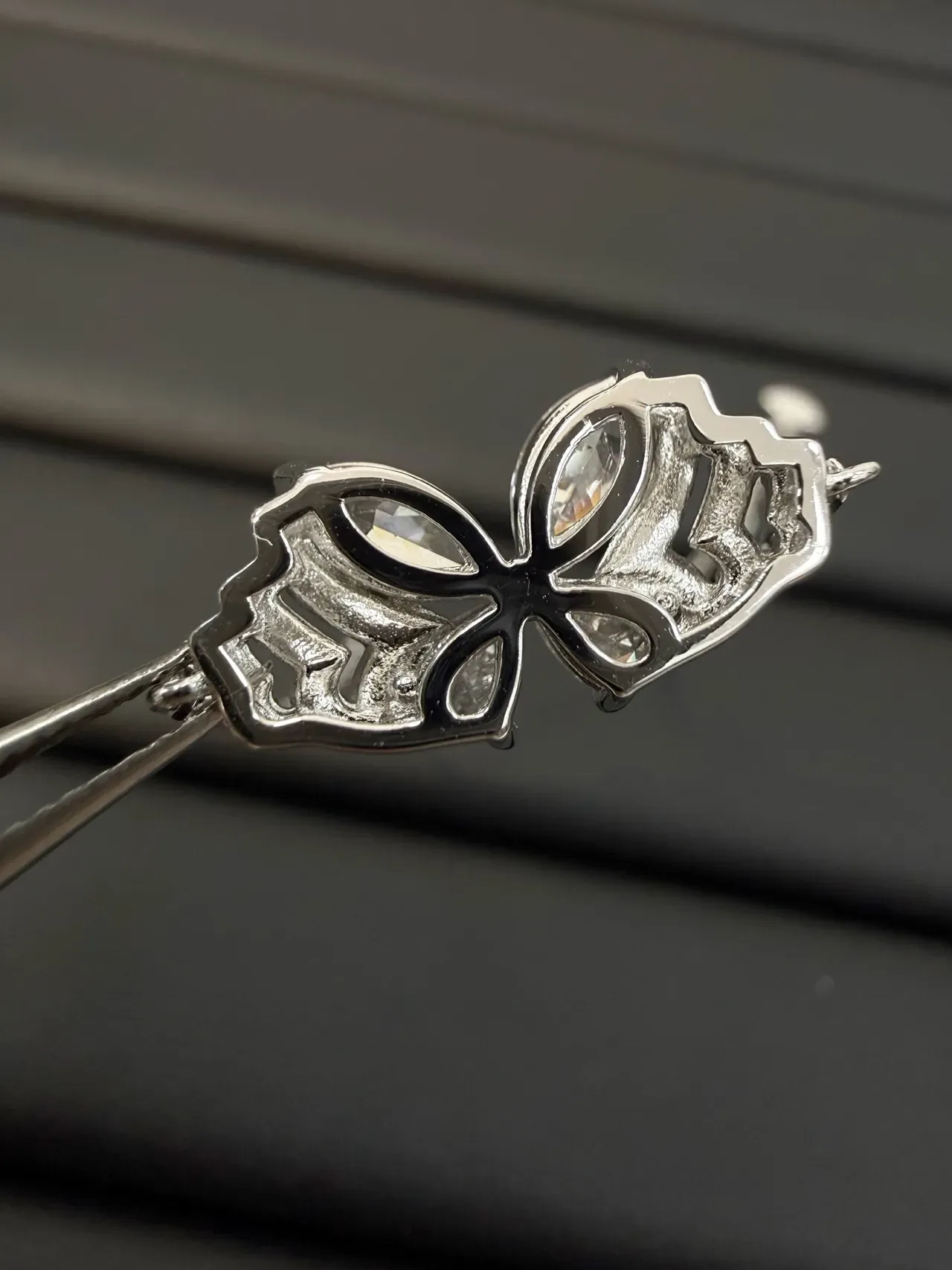 Bracelet Tiffany & Co. argent blanc motif floral pierres taille marquise 7